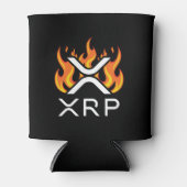 Cryptocurrency XRP Crypto Oranje Flames Fire Melt Blikjeskoeler (Voorkant)
