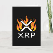 Cryptocurrency XRP Crypto Oranje Flames Fire Melt Kaart (Voorkant)