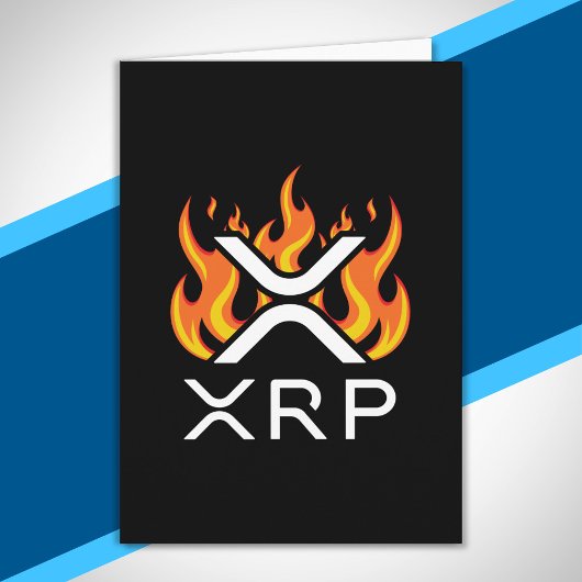 Cryptocurrency XRP Crypto Oranje Flames Fire Melt Kaart