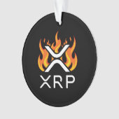 Cryptocurrency XRP Crypto Oranje Flames Fire Melt Ornament (voorkant)