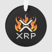 Cryptocurrency XRP Crypto Oranje Flames Fire Melt Ornament (voorkant)