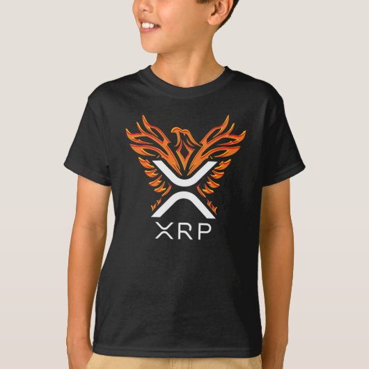Cryptocurrency XRP Crypto Oranje Rising Phoenix T-shirt (Voorkant)