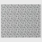 Cryptocurrency Zwart Wit Geld Patroon Cadeaupapier (Vlak)