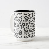 Cryptocurrency zwart-wit patroon mok (Voorkant links)