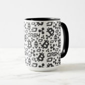 Cryptocurrency zwart-wit patroon mok (Voorkant rechts)