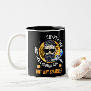 Cryptodad Crypto Papa Als Een Regular Bitcoin Papa Tweekleurige Koffiemok