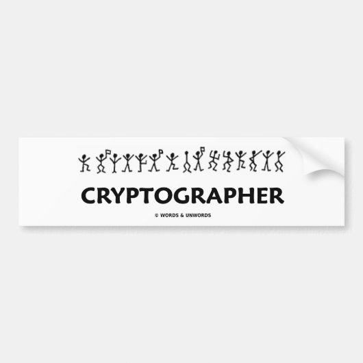 Cryptograaf (Dansende Mannen Stick Figures) Bumpersticker (Voorkant)