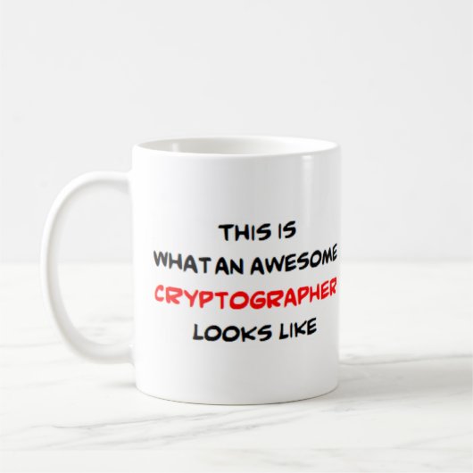 cryptografe, geweldige koffiemok (Links)