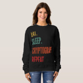 Cryptografie Eat Sleep Cryptografie Herhalen Trui (Voorkant volledig)