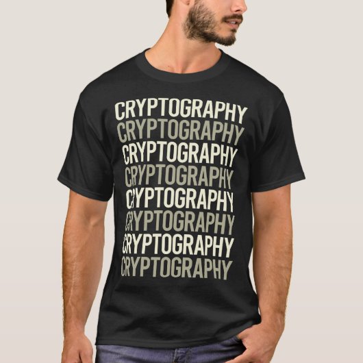 Cryptografie met witte tekst t-shirt (Voorkant)