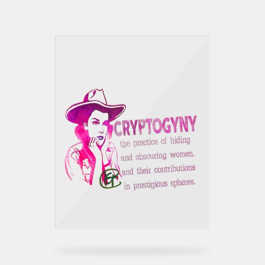 Cryptogynie-teken Acryl Bord (Voorkant)