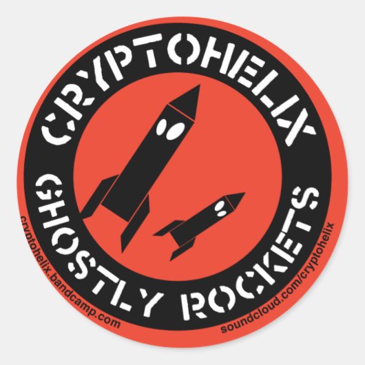 Cryptohelix - Ghostly Rockets sticker (Voorkant)