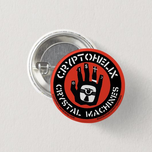 Cryptohelix - Kristalmachines (RED) Ronde Button 3,2 Cm (Voorkant /achterkant)