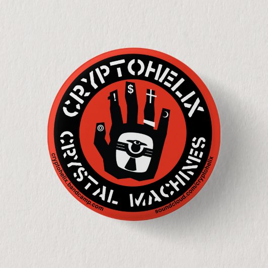 Cryptohelix - Kristalmachines (RED) Ronde Button 3,2 Cm (Voorkant)