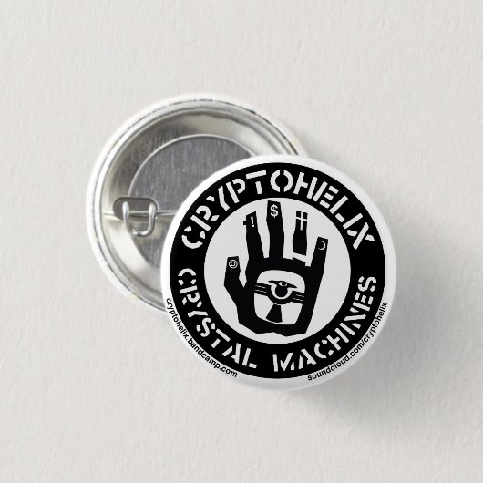 Cryptohelix - Kristalmachines Ronde Button 3,2 Cm (Voorkant /achterkant)