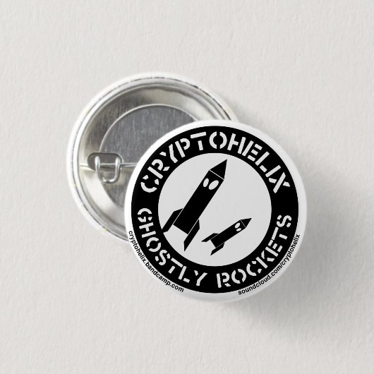 Cryptohelix - spookachtige raketten ronde button 3,2 cm (Voorkant /achterkant)