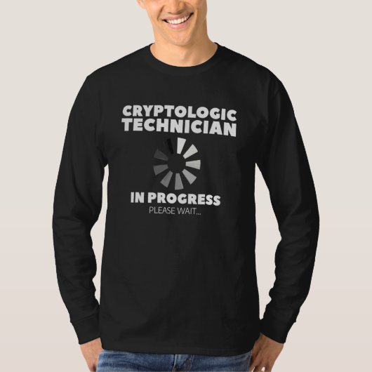 Cryptologicus technicus in uitvoering Even wachten T-shirt (Voorkant)