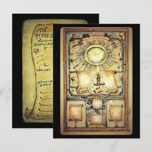 'CryptoMagic' aanpasbare portemonnee of HODL-kaart Uitnodiging Briefkaart (Voorkant / Achterkant)