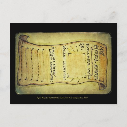 'CryptoMagic' aanpasbare portemonnee of HODL-kaart Uitnodiging Briefkaart (Achterkant)