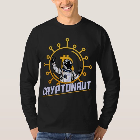 Cryptonaut - Crypto-astronaut Bitcoin en Ethereum T-shirt (Voorkant)