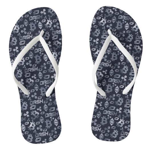 Cryptovaluta Blauwe Geld Patroon Teenslippers (Voetbed)