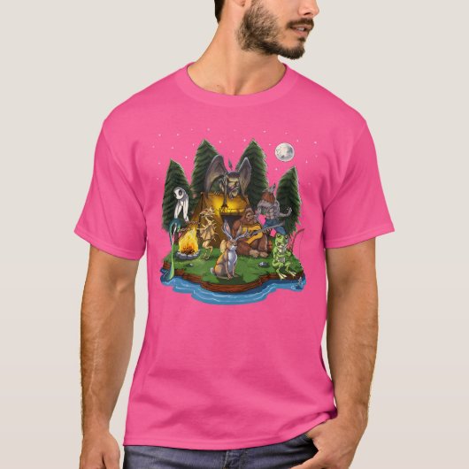 Cryptozoölogie Cryptid Creatures Bigfoot Jackalope T-shirt (Voorkant)