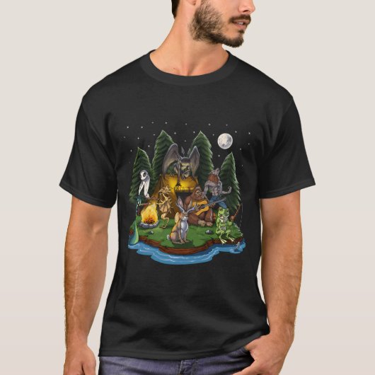 Cryptozoölogie Cryptiden Kamperen T-shirt (Voorkant)