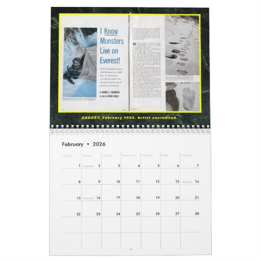 CRYPTOZOÖLOGIE KALENDER (Feb 2026)