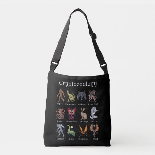 Cryptozoölogy Cryptid Creatures Crossbody Tas (Voorkant)