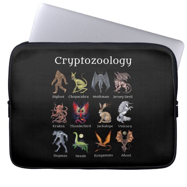 Cryptozoölogy Cryptid Creatures Laptop Sleeve (Voorkant)