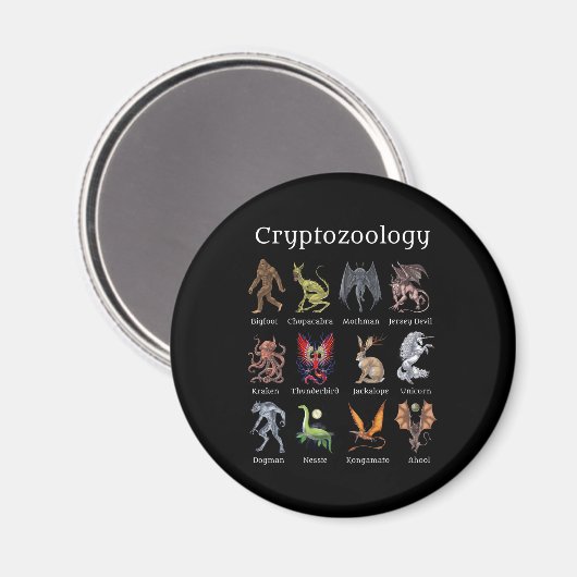 Cryptozoölogy Cryptid Creatures Magneet (Voorkant / Achterkant)