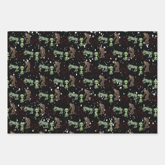 Cryptozoölogy Cryptids Big Foot Alien Mothman Inpakpapier Vel (Voorkant 2)