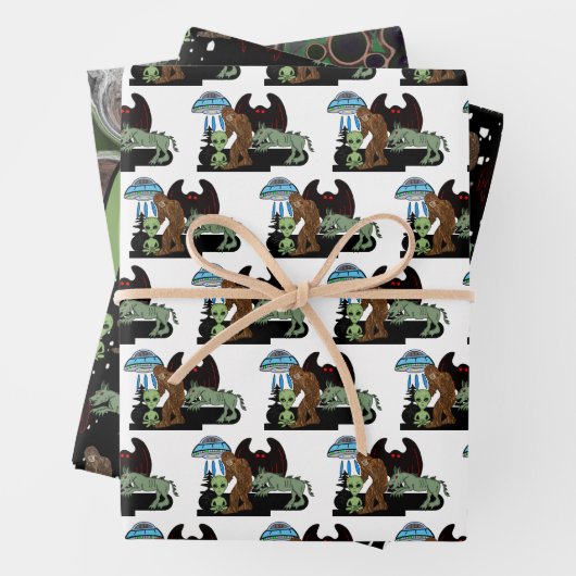 Cryptozoölogy Cryptids Big Foot Alien Mothman Inpakpapier Vel (In situ)