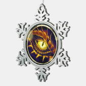 Crysm's Oogsnowflake-sierbloem Tin Sneeuwvlok Ornament (Rechts)