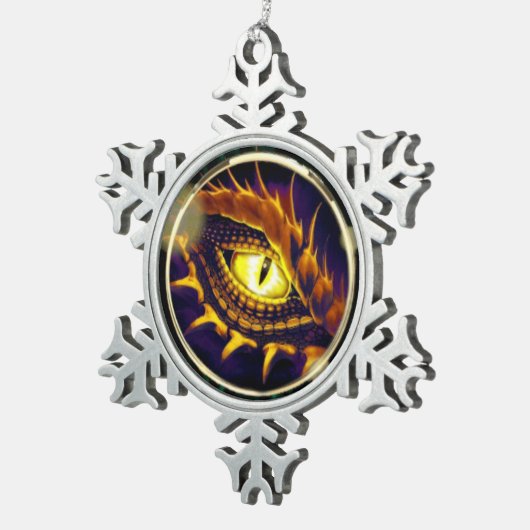 Crysm's Oogsnowflake-sierbloem Tin Sneeuwvlok Ornament (Rechts)