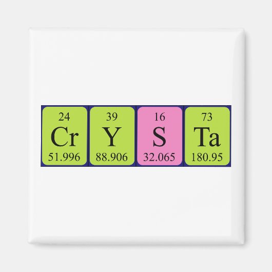 Crysta periodiek tabelnaam magneet (Voorkant)