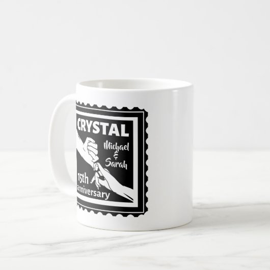 Crystal 15th bruiloft met handen koffiemok (Voorkant links)