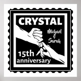 Crystal 15th bruiloft met handen poster