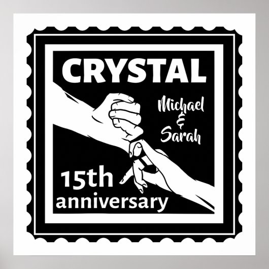 Crystal 15th bruiloft met handen poster (Voorkant)