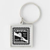 Crystal 15th bruiloft met handen sleutelhanger (Voorkant)