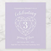 Crystal 3e trouwdag edelsteen wijnlabels wijn etiket (Enkel label)