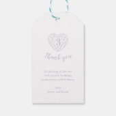 Crystal 3e trouwdag hart gem labels cadeaulabel (Achterkant)