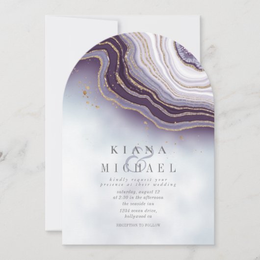 Crystal Agaat Wedding Amethyst Arch ID825 Kaart (Voorkant)