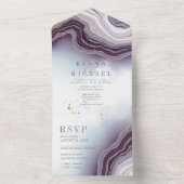 Crystal Agate Wedding Amethyst ID825 All In One Uitnodiging (Binnen)
