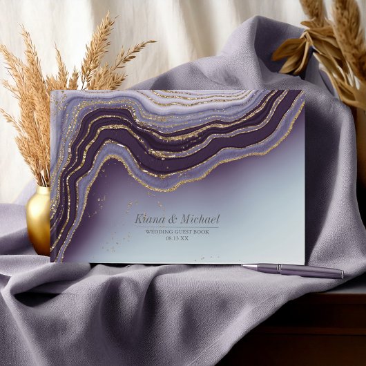 Crystal Agate Wedding Amethyst ID825 Gastenboek