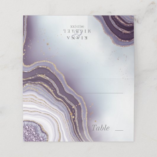Crystal Agate Wedding Amethyst ID825 Plaatskaartje (Buitenkant ongevouwen)