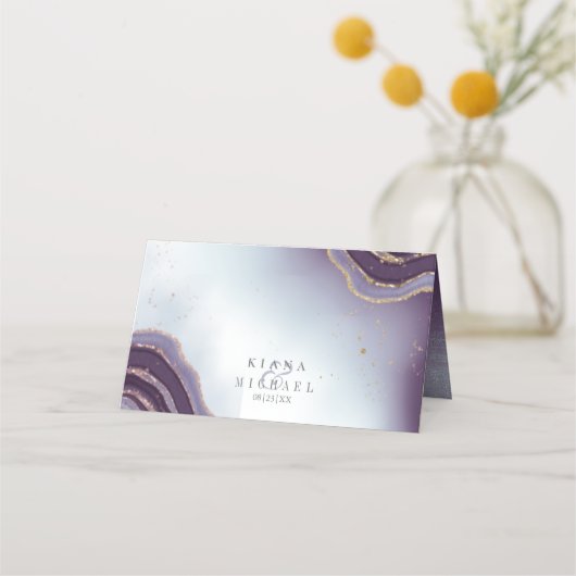 Crystal Agate Wedding Amethyst ID825 Plaatskaartje (Achterkant)