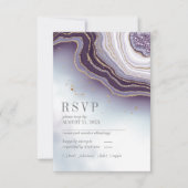 Crystal Agate Wedding Amethyst ID825 RSVP-kaart RSVP Kaartje (Voorkant)