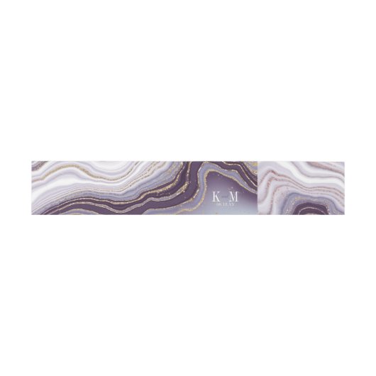Crystal Agate Wedding Amethyst ID825 Uitnodigingen Wikkel (Vlak)