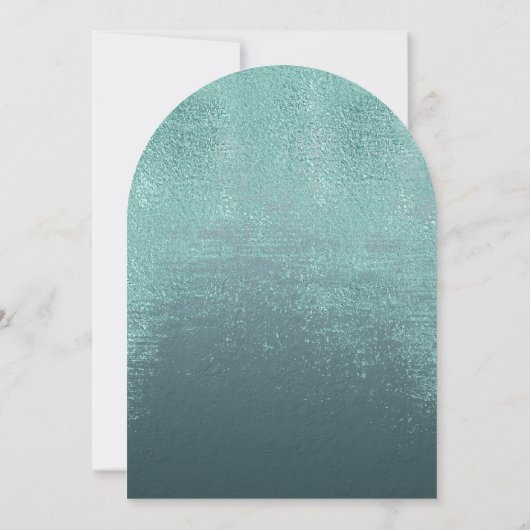 Crystal Agate Wedding Blauwgroen Arch ID825 Kaart (Achterkant)
